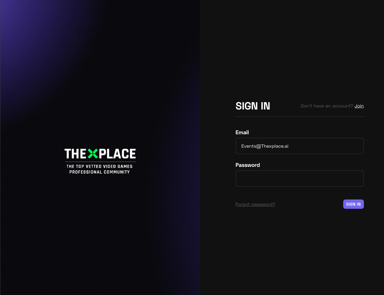 Screen capture of our login layout, links to our login page